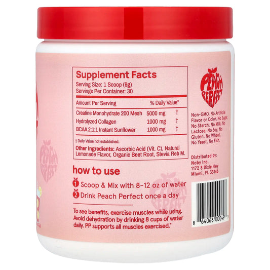 Peach Perfect Creatine, Pink Lemonade, 9.6 Oz (272 G)