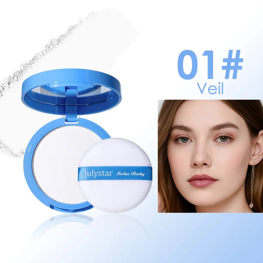 Oil Control Setting Face Powder Compact, Pressed Matte Formula for Oily Skin, Waterproof Daily Makeup Tool for Commuting and Travel