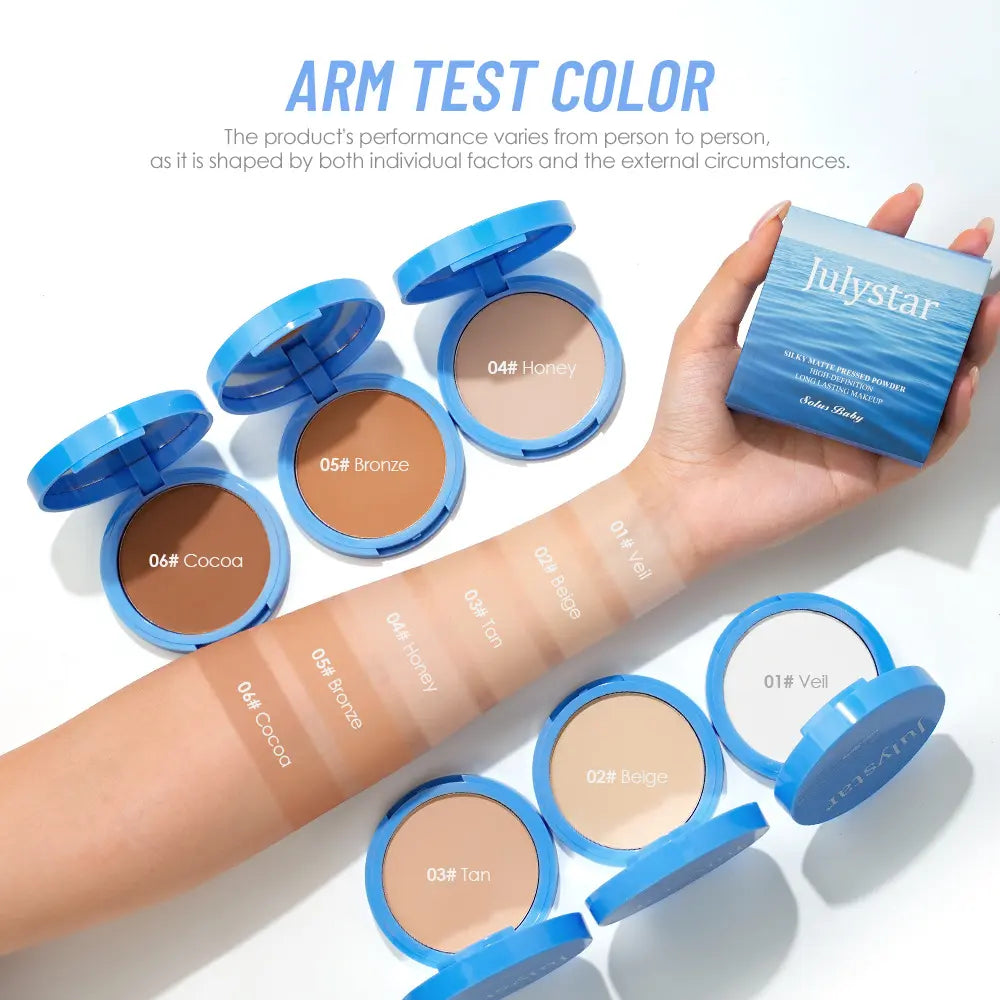 Oil Control Setting Face Powder Compact, Pressed Matte Formula for Oily Skin, Waterproof Daily Makeup Tool for Commuting and Travel