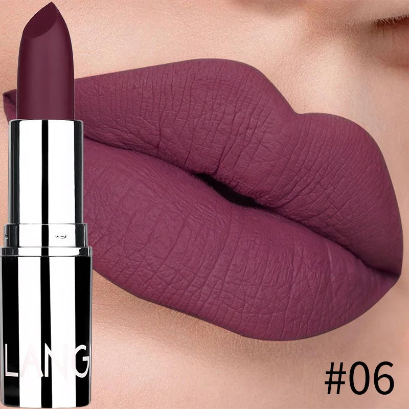 New Matte Lipstick Waterproof Velvet Lips Stick 8 Colors Sexy Non-Stick Cup Lasting Make-Up Moisturizing Solid Lipstick Maquiage