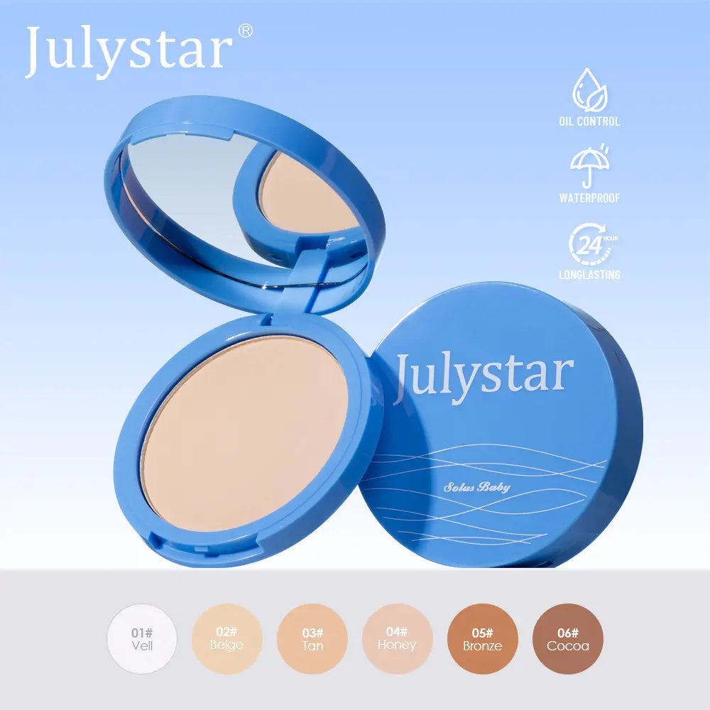 Oil Control Setting Face Powder Compact, Pressed Matte Formula for Oily Skin, Waterproof Daily Makeup Tool for Commuting and Travel