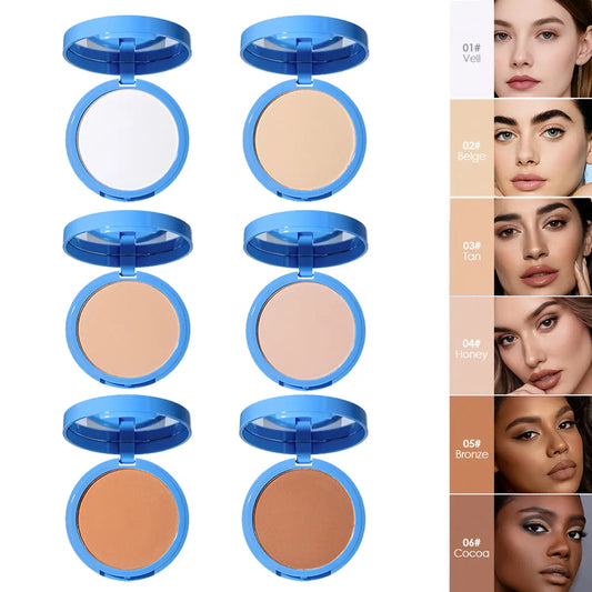 Oil Control Setting Face Powder Compact, Pressed Matte Formula for Oily Skin, Waterproof Daily Makeup Tool for Commuting and Travel