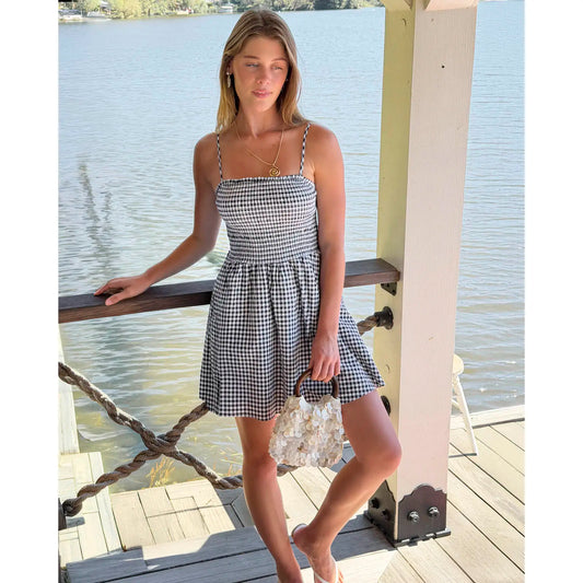 Gingham Fit & Flare Dress