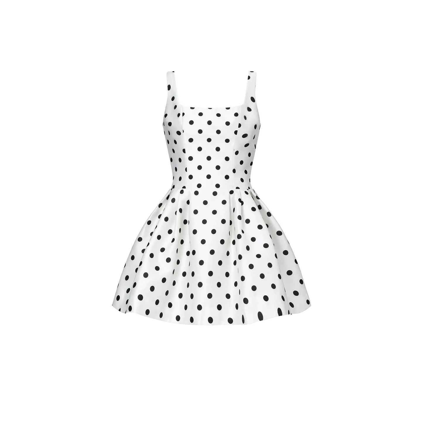 BELLA BARNETT Women'S Simone Casual Polka Dot Dress - Classic Tailored Square Neck, Short True-To-Size Mini Short Dress for Women, Mini Dress