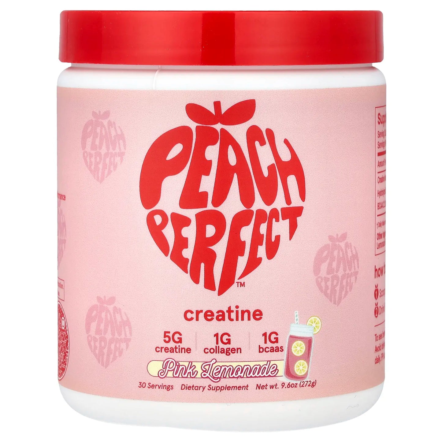Peach Perfect Creatine, Pink Lemonade, 9.6 Oz (272 G)