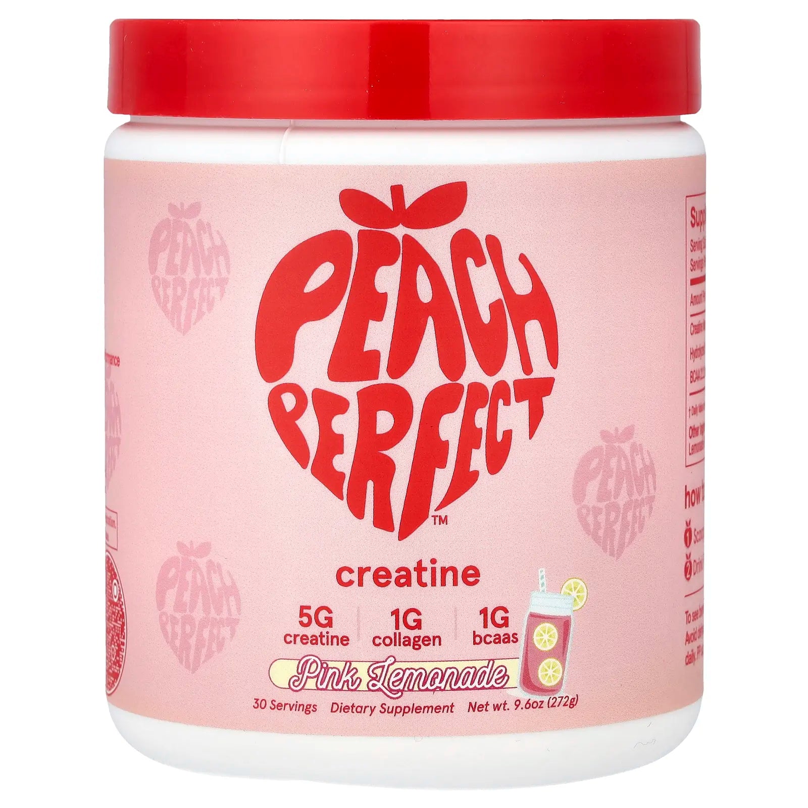 Peach Perfect Creatine, Pink Lemonade, 9.6 Oz (272 G)