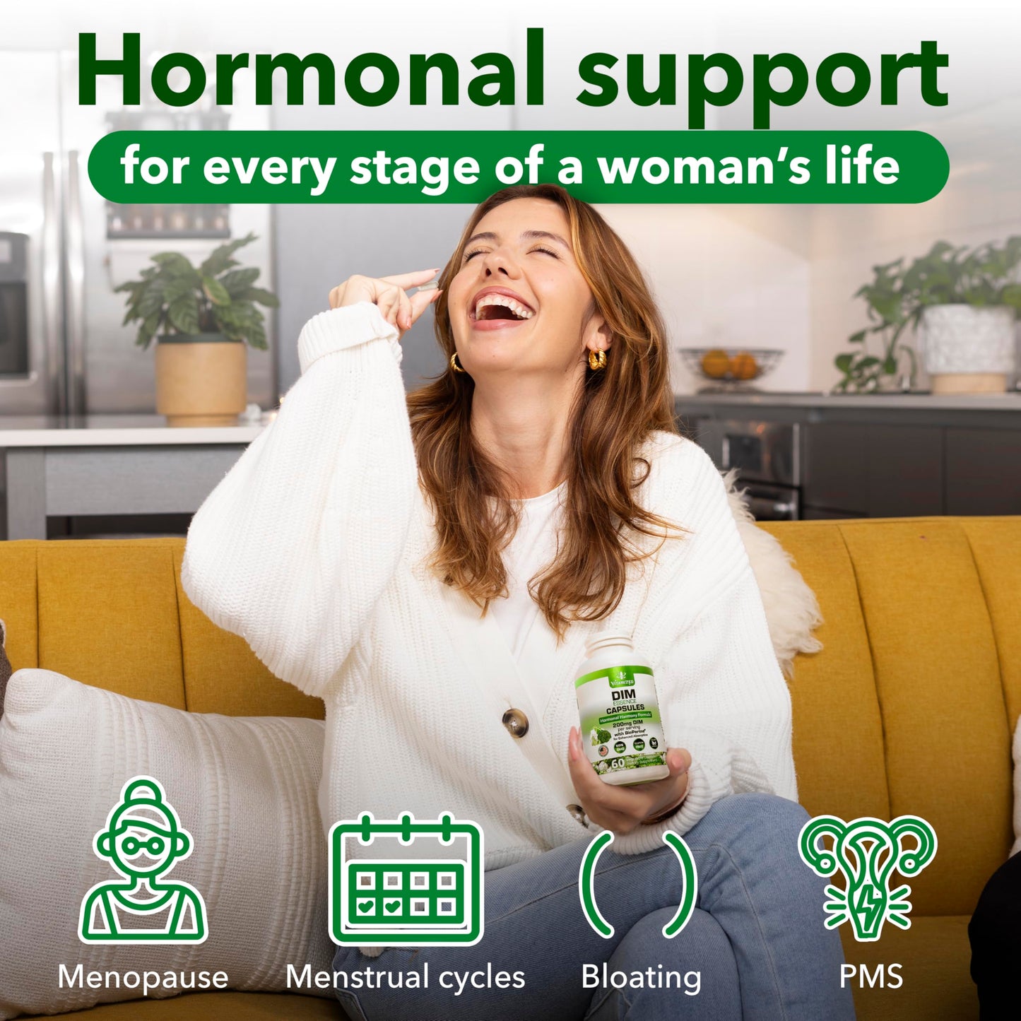 DIM Estrogen Supplement for Hormonal Balance, Skin Health, and Menopause Support | Vitamized