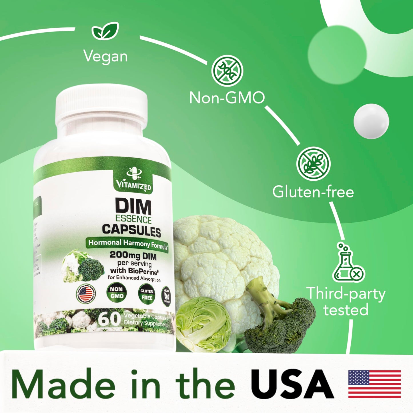 DIM Estrogen Supplement for Hormonal Balance, Skin Health, and Menopause Support | Vitamized