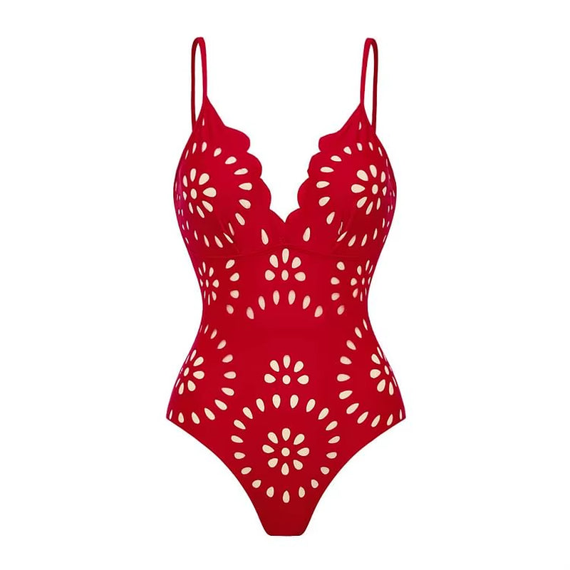 Dive into summer with the Flaxmaker Women’s One-Piece Swimsuit! 🌊✨ Featuring stunning black laser-cut flowers and a deep V neck, this chic bathing suit is perfect for beach days and sunny getaways! #SwimwearGoals #SummerStyle