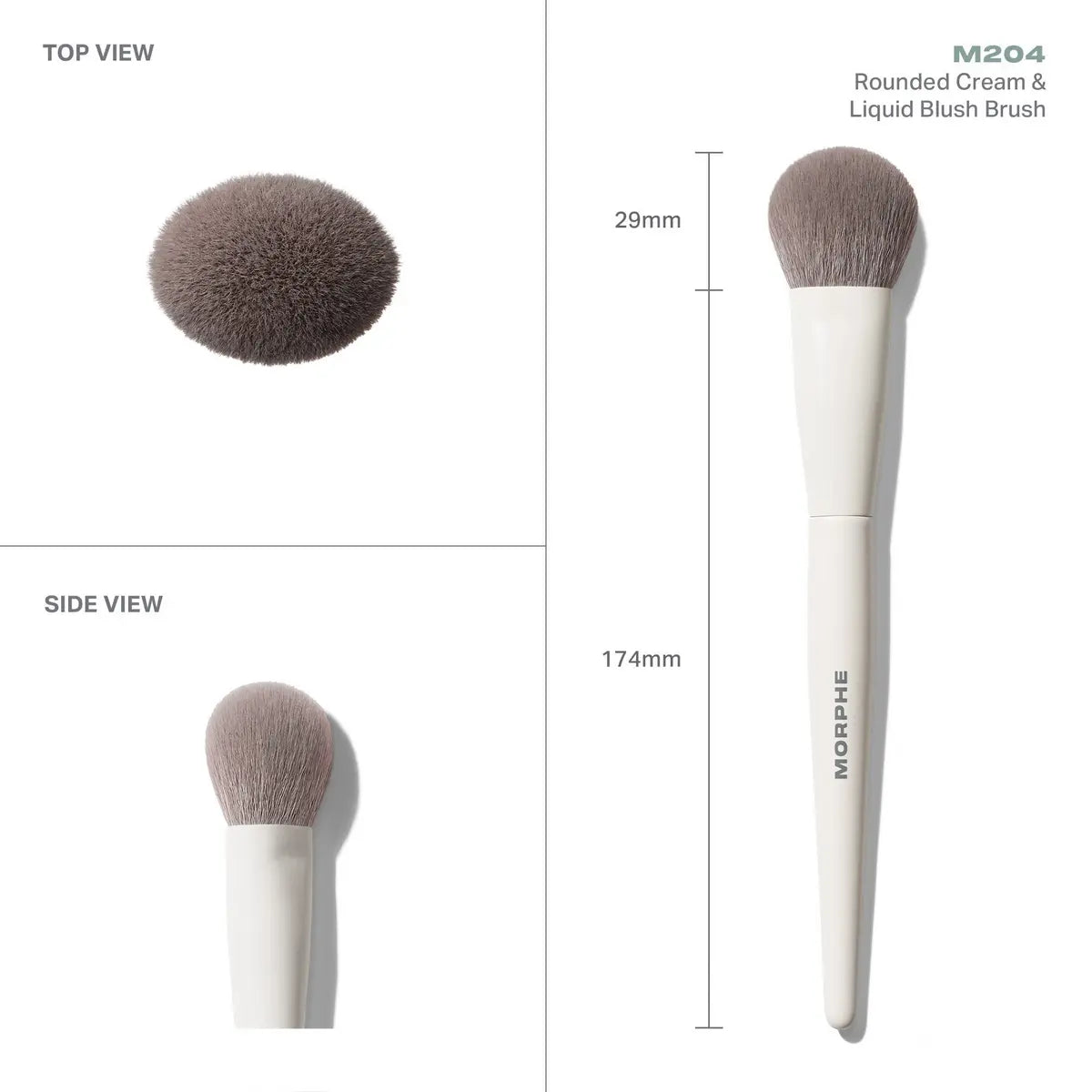 Morphe M204 Rounded Cream & Liquid Blush Brush