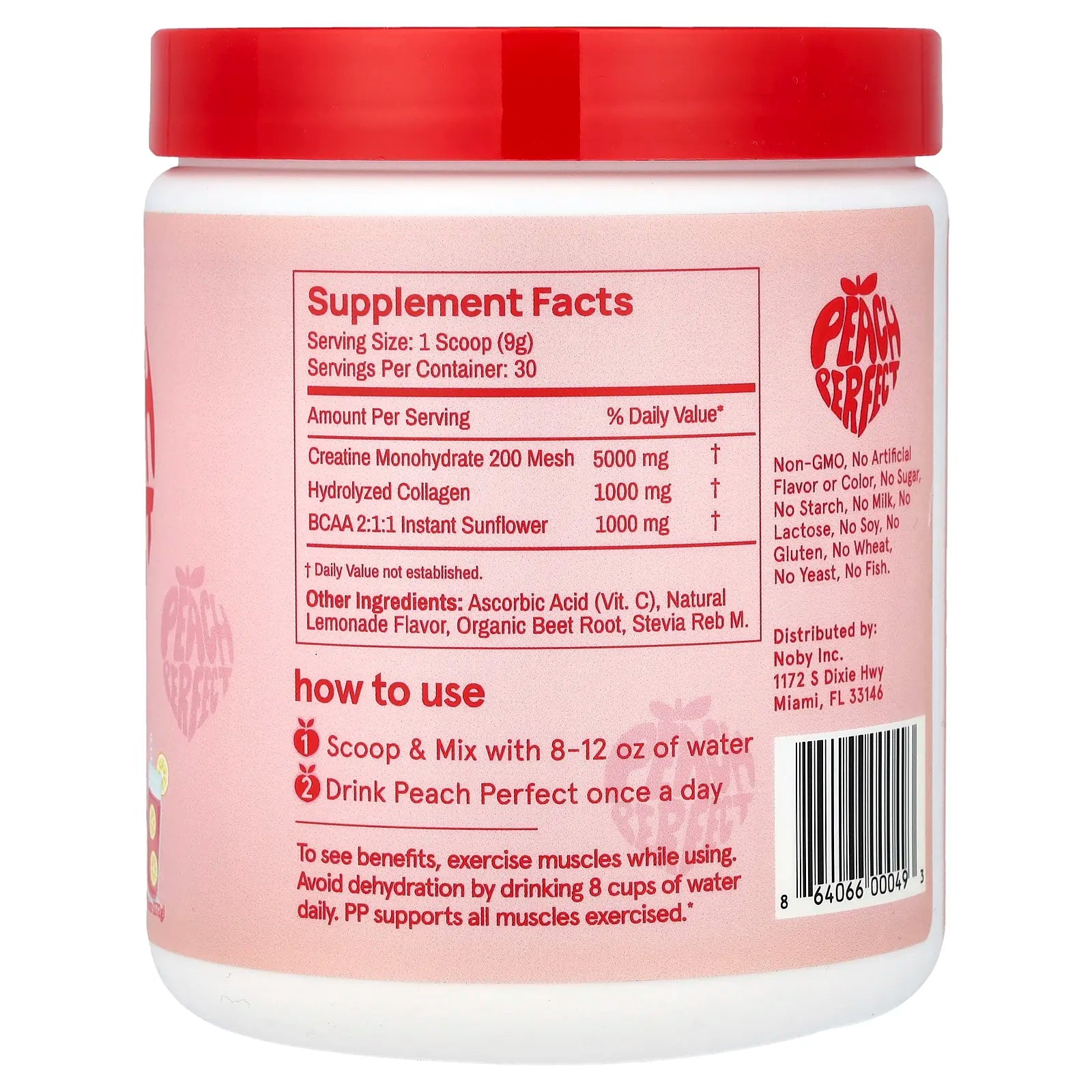 Peach Perfect Creatine, Pink Lemonade, 9.6 Oz (272 G)