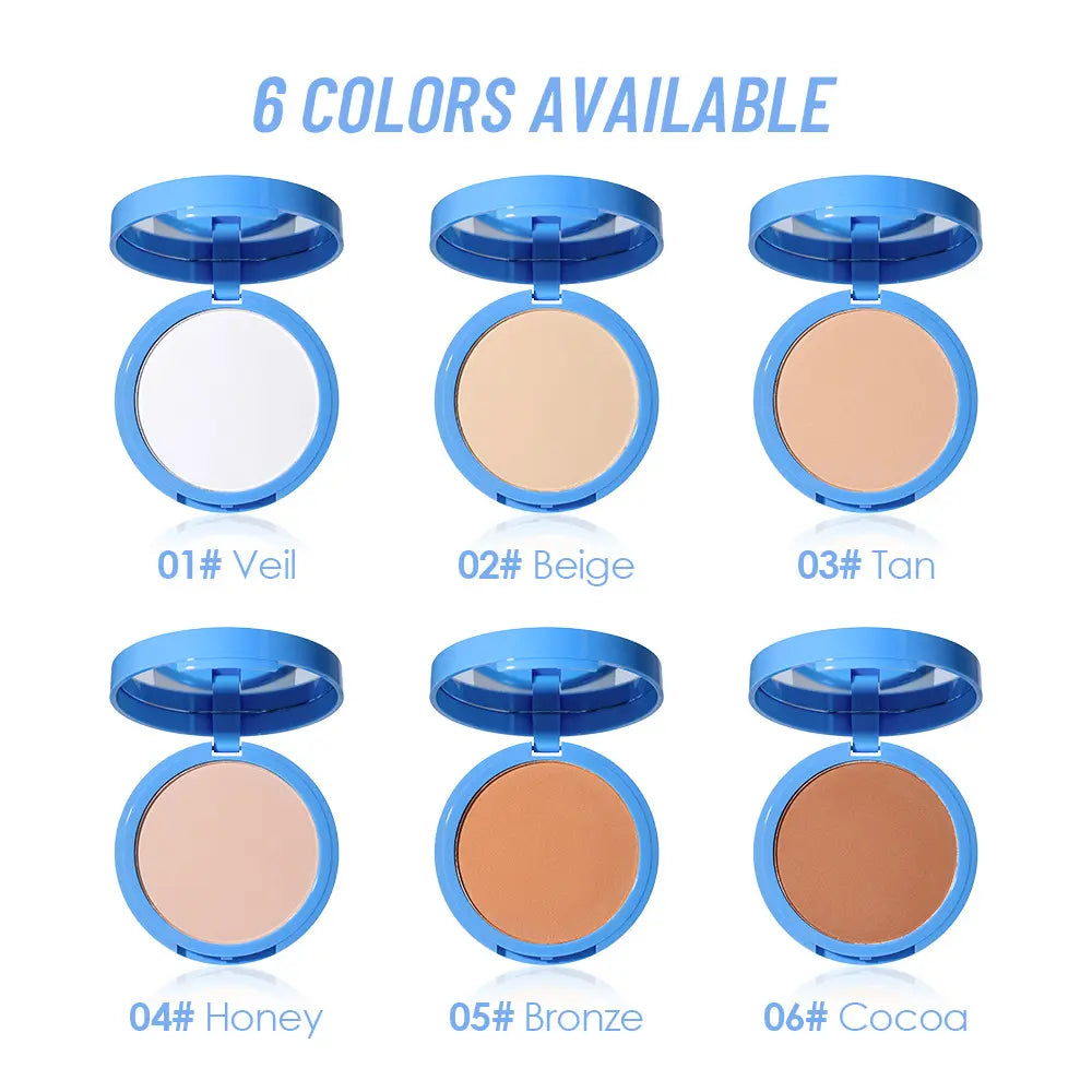 Oil Control Setting Face Powder Compact, Pressed Matte Formula for Oily Skin, Waterproof Daily Makeup Tool for Commuting and Travel