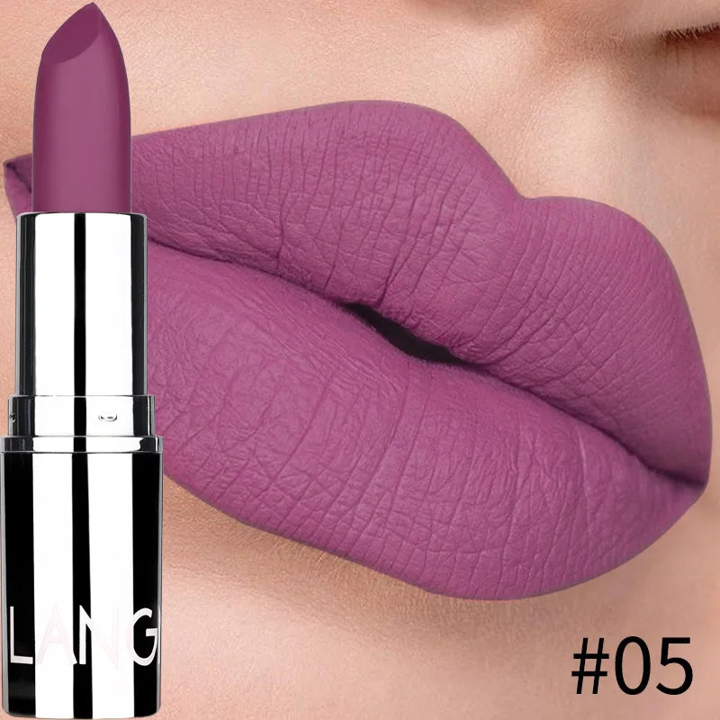 New Matte Lipstick Waterproof Velvet Lips Stick 8 Colors Sexy Non-Stick Cup Lasting Make-Up Moisturizing Solid Lipstick Maquiage