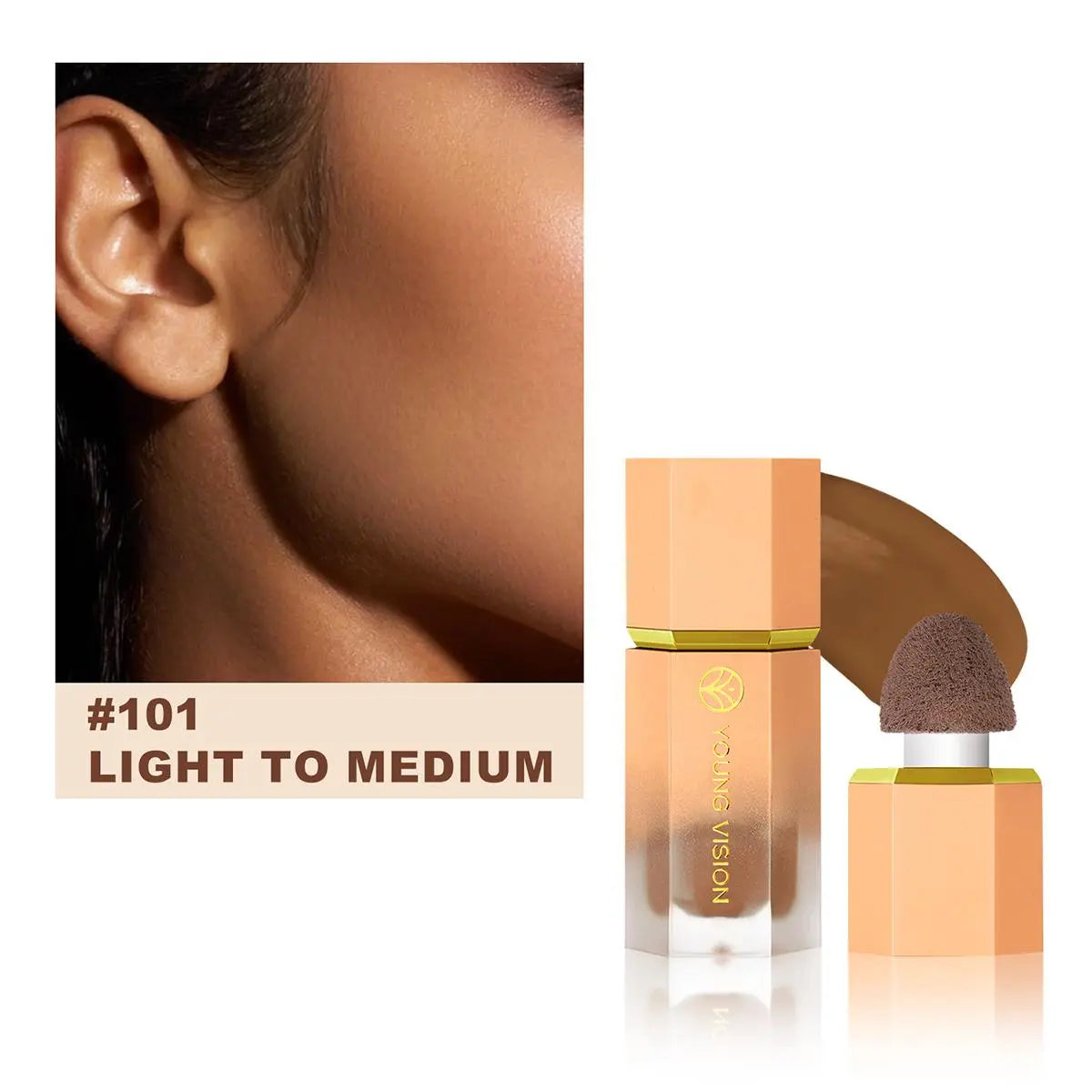 Long-Wearing Flawless Makeup Liquid Contouring Bronzer, Facial Detailing Cream with Sponge Brush, Cosmetics Make-Up Supplies